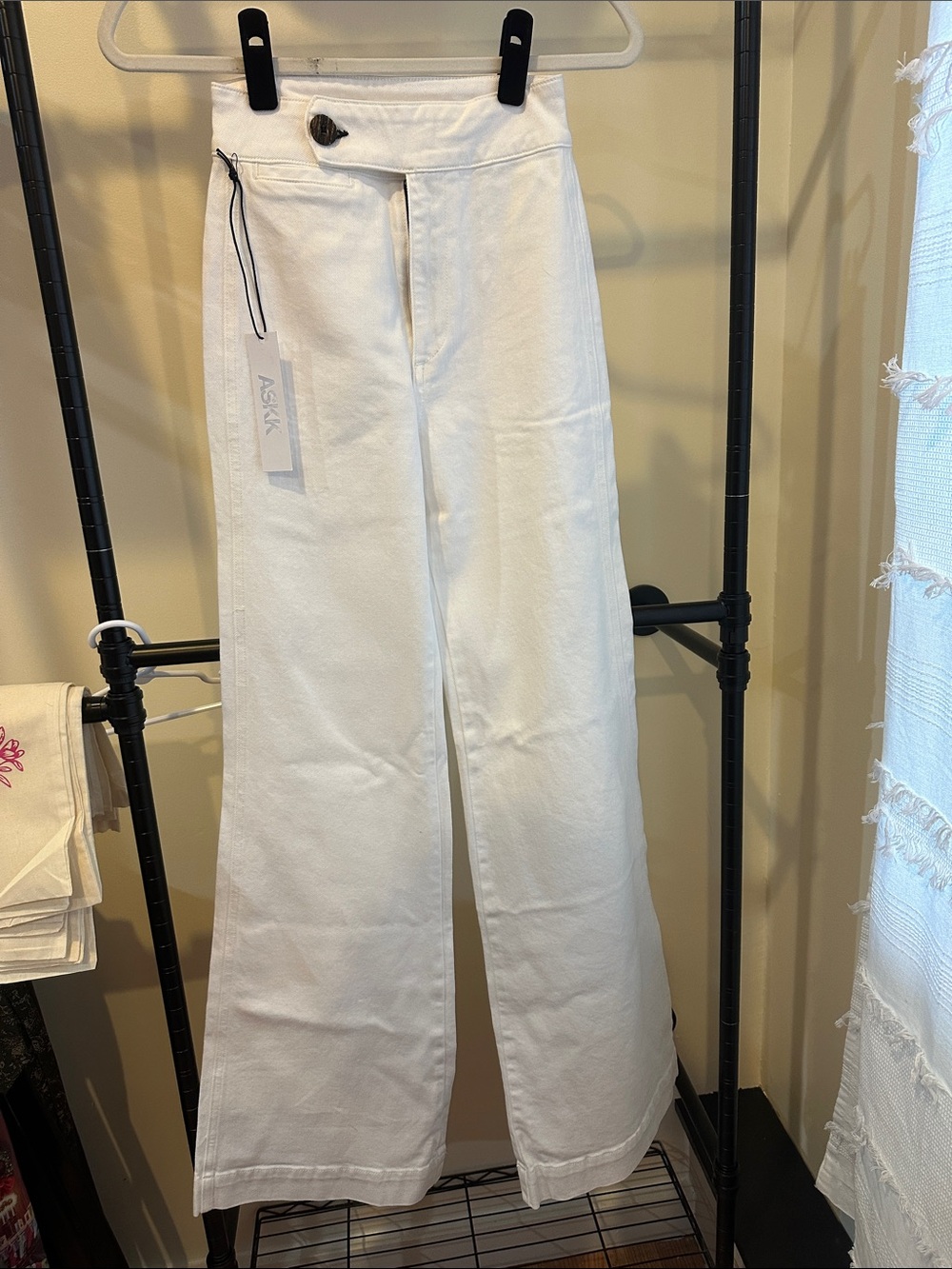 ASKK NY White Wide-Leg Jeans